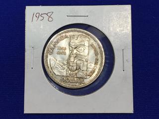 1958 Canada Silver Dollar "British Columbia Centennial".