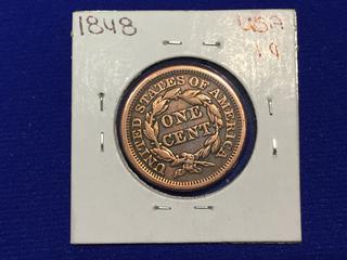 1848 USA One Cent Coin.