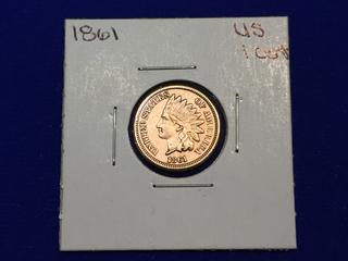 1861 USA One Cent Coin.