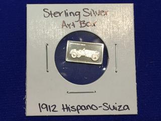 Sterling Silver Art Bar "1912 Hispano-Suiza".