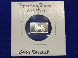 Sterling Silver Art Bar "1899 Renault".