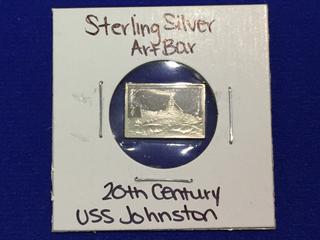 Sterling Silver Art Bar "USS Johnston".