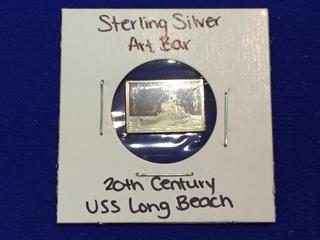 Sterling Silver Art Bar "USS Long Beach".