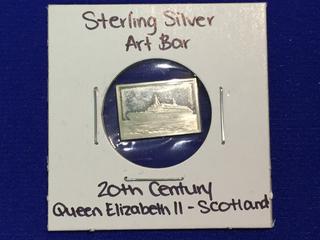 Sterling Silver Art Bar "Queen Elizabeth II".