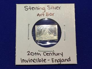 Sterling Silver Art Bar "HMS Invincible".