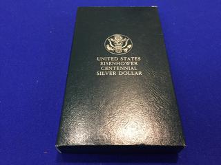 1890-1990 United States Eisenhower Centennial Silver Dollar.