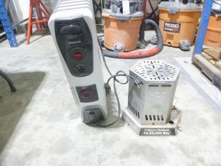 (1) Kenwood 120V Space Heater C/w (1) Odesa 15-25,000 BTU Propane Heater