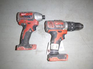 (1) Milwaukee 1 In. Hex Impact Driver And (1) Milwaukee 1/2in Drill, 18V *Note: No Batteries*