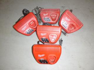 Qty of Milwaukee M12 And M18 Battery Chargers