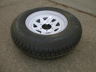 (1) Hi-Run ST225/75/D15 Tire, Mounted on 6 Bolt Rim