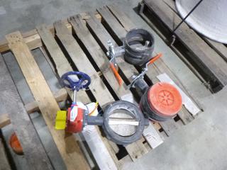 (1) Unused Electronic Fire Alarm Flow Butterfly Valve And (2) Unused 6 In. Butterfly Valves