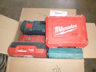 Qty of Bosch, Milwaukee and Makita Empty Tool Cases