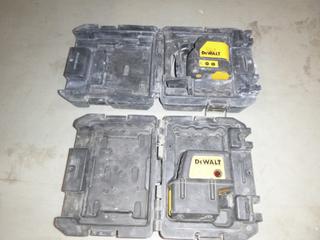 (2) DeWalt DW084 4.5VDC 4-Beam Laser Levels C/w Stationary Attachment And Cases