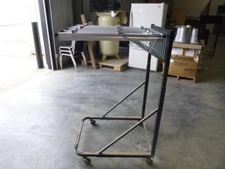 Stand Up Cart on Casters w/ Multiple Arms for Displaying Blue Prints, 56 In. x 26 In. x 34 In.