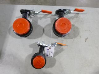 (2) Unused 2021 Victaulic 4 In. Butterfly Valves C/w (1) Unused 2021 Victaulic 2.5 In. Butterfly Valve