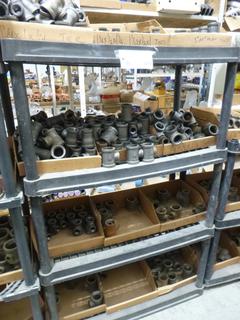 4-Tier Shelving Unit C/w Contents Including Steel Tee's and Straight Throughs, Various Sizes