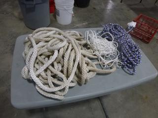 Qty of Rope: (3) Different Types, *Note: Sizes, Lengths Unknown*