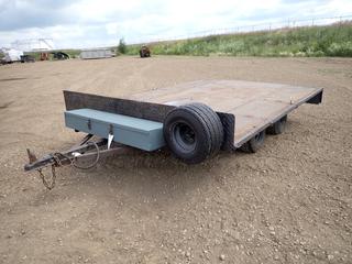1978 Homemade 9 Ft. 7 In. T/A Flat Deck Trailer c/w 1 7/8 In. Ball, Tool Box, 18.5x8.5-8 Tires w/ Spare, Wheel Bearing Buddies, 114 In. x 89 In. Wide Deck, VIN 880216