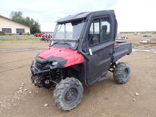 2017 Honda Pioneer 700 ATV c/w 675cc Liquid Cooled OHV, Single Cylinder Four Stroke, 76.8 In. Wheel Base, Max Weight Capacity 1433 Lb., Manual Dump, Winch, AT27x11-12 Tires, Showing 8,352 Kms, VIN 1HFVE024XH4300033 *Note: Transmission Slipping - Fluid Leaking*