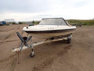 1978 Sunray Escapade 15 Ft. Boat c/w Mercury Outboard 50 HP Motor, Max Load 1065 Lb. w/ Trailer, VIN ZSU354581078 