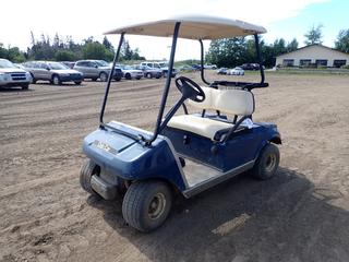 2000 Club Car Golf Cart c/w Kawasaki OHV Gas Engine, 18x8.50-8 Tires, SN AG0034-922968 *Note: Small Crack In Front Fender*