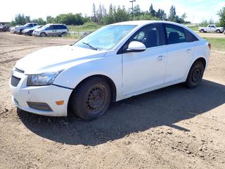 2014 Chevrolet Cruze LT Sedan c/w 1.4L Turbo, A/C, 215/60R16 Tires at 60%, VIN 1G1PC5SB8E7201816 *Note: Parts Only, No Keys, Kms Unavailable, 1 Tire Blown*