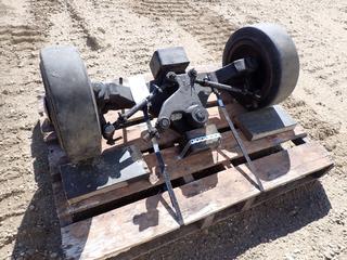 Heavy Duty Fork Lift Steering Assembly c/w (2) Solid Rubber Wheels