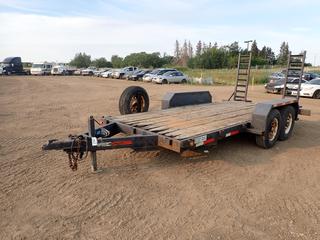 2004 The Trailer Factory Ltd. 16 Ft. T/A Car Hauler Trailer C/w 2 5/16 In. Ball Hitch, GVWR 6,351 KG, Spring Suspension, 5 Ft. Fold Down Ramps, 7-Pin And 235/80/R16 Tires, VIN 2T9FT7D2741415696 *Note: Deck Requires Repairs*