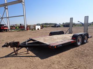 Ubuilt 14 Ft. T/A Equipment Trailer c/w Surge Brakes, 2 5/16 In. Adjustable Hitch, 7000 Lb. Axles, 225/75R16 Tires, 5 Ft. Ramps, Manual Jack, 102 In. Wide, VIN 2AT505049WU300751