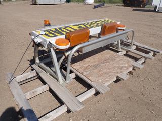 Hinged Oversize Load Sign On Headache Rack w/ Lights