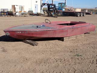 16 Ft. Flat Bottom Boat *Note: No Throttle On Ignition, Does Not Come w/ Motor, No Seats*