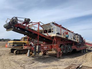 Located Offsite - Clemro Twin Deck Incline Screening Plant, w/ 1976 Pioneer T/A Carrier, SN 1226, 35 In. X 60 Ft.  Underbody Discharge Output Conveyor, 36 Ft. X 42 In. Feed Conveyor, 16 Ft. X 42 In. Side Discharge Hydraulic Folding Conveyor, 6x18 Double Deck Screen, Single Shaft Vibrator, Folding Legs, 460V, 20 HP Electric Top Feed Motor and Underbody Discharge, 460V, 15 HP Side Discharge Conveyor Motor, 1.5 In. Top Deck Screen, 5/16 In. Bottom Deck Screens, c/w 18 Ft. Cone Return Conveyor (Note: No Belt), Fit For 42 In. Belt, 460V, 10 HP Drive Motor, 460V, 30 HP WEG Vibrator Motor, Qty Electric Cables"   *Note: Buyer Responsible For Load Out*   **Major Equipment Dispersal For Skoreyko Crushing Ltd.**   Located Near Caslan, AB  For More Info Contact Connor @ 780-218-4493