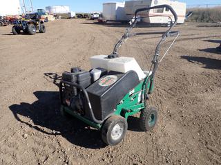 Billy Goat AE401 16 In. Aerator c/w Briggs and Stratton 900 Series 205cc Motor, SN 011215247 *Note: 1 Tire Missing*