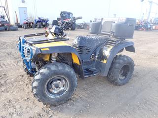 2001 Can-Am 4X4 All Wheel Drive Bombardier Quad c/w Front Winch, Rear Seat Storage Box, Showing 995 Hrs, VIN 2BVACFAC21V000175 *Note: Boost To Start*