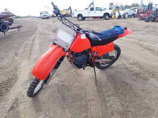 1984 Honda XR350R Dirt Bike c/w Honda Engine, 5.10-17 Front Tire, 80/100-21 Rear Tire, VIN JH2NE0102EM104891