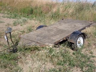 8 Ft. S/A Utility Trailer c/w Winch, 5.30-12 Tires, 51 In. Wide *Note: No VIN, No Lights, Plywood Deck In Rough Shape*