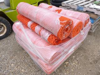 **LOCATED OFFSITE** (11 rolls) Protex Diamond Mesh Snow Fence, 4ft x 100ft @ 20 Lbs (Per Roll), 1in. x 1in. Mesh Size, Model: SF1048L-23 *Note: Buyer Responsible For Loadout, This Item Is Located @ 7261 18ST NW, For More Info Contact Chris @ 587-340-9961*