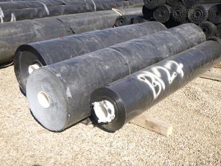 **LOCATED OFFSITE** (2 Rolls) Vinyl 20mil, Approx 9ft Wide, Unknown Lengths (1 Roll) Vinyl 40mil, Approx 10ft Wide, Unknown Length *Note: Buyer Responsible For Loadout, This Item Is Located @ 7261 18ST NW, For More Info Contact Chris @ 587-340-9961*