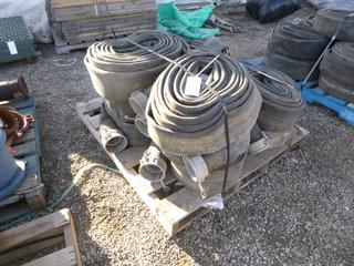 **LOCATED OFFSITE** (10 Pcs) Greenline 4in. Rubber Lay-Flat Hose, 150 Psi, Approx. 50ft, Model: G1372-400 *Note: Buyer Responsible For Loadout, This Item Is Located @ 7261 18ST NW, For More Info Contact Chris @ 587-340-9961*