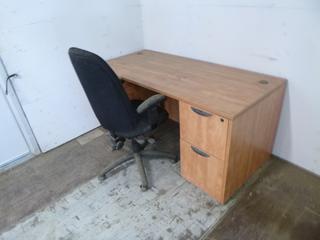 66in X 30in X 29 1/2in Office Desk C/w Task Chair