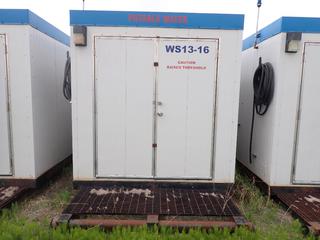 40ft Skid Mtd. Potable Water Containment Building C/w 45ft Skid, (3) 1700-Gal Tanks, Power, Berkeley Pumps And Pentair Pro-Source Plus Pressure Tank *Note: Buyer Responsible For Loadout*