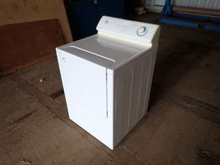 Maytag Model MDG9206AXW Natural Gas Dryer. SN 13837850WH *Note: Has Damage, Working Condition Unknown*
