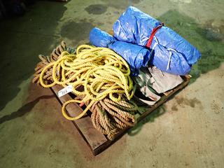 Qty Of Assorted Tarps And Rope, Length Unknown