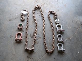 Qty Of Assorted Shackles C/w Chain