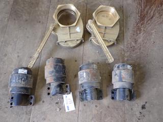 Qty Of (4) Undercarriage Rollers C/w (2) Hand Valves