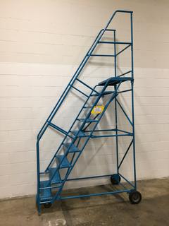 Blue Wheeled Step Ladder