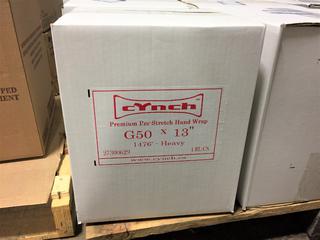 Box of (4) Rolls of Cynch G50 x 13 In. Heavy Shrink Wrap, 1476 Ft. Per Roll.