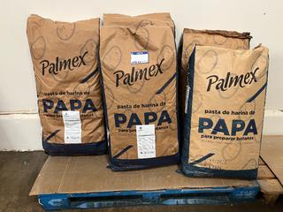 (3) 11Kg Bags of Palmex Premium Mini Potato Wheels, Expire 2023 and (2) Bags of Palmex Premium, Expired 2020.