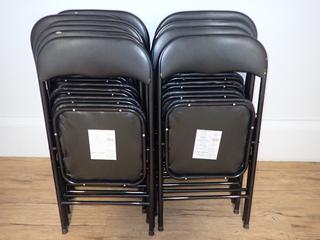 (10) Black Metal Folding Chairs.