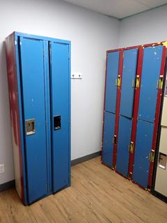 6-Door Metal Locker 36 In x 18 x 72 In and 2-Door Locker 24 In x 15 x 72 In, Contents Included.